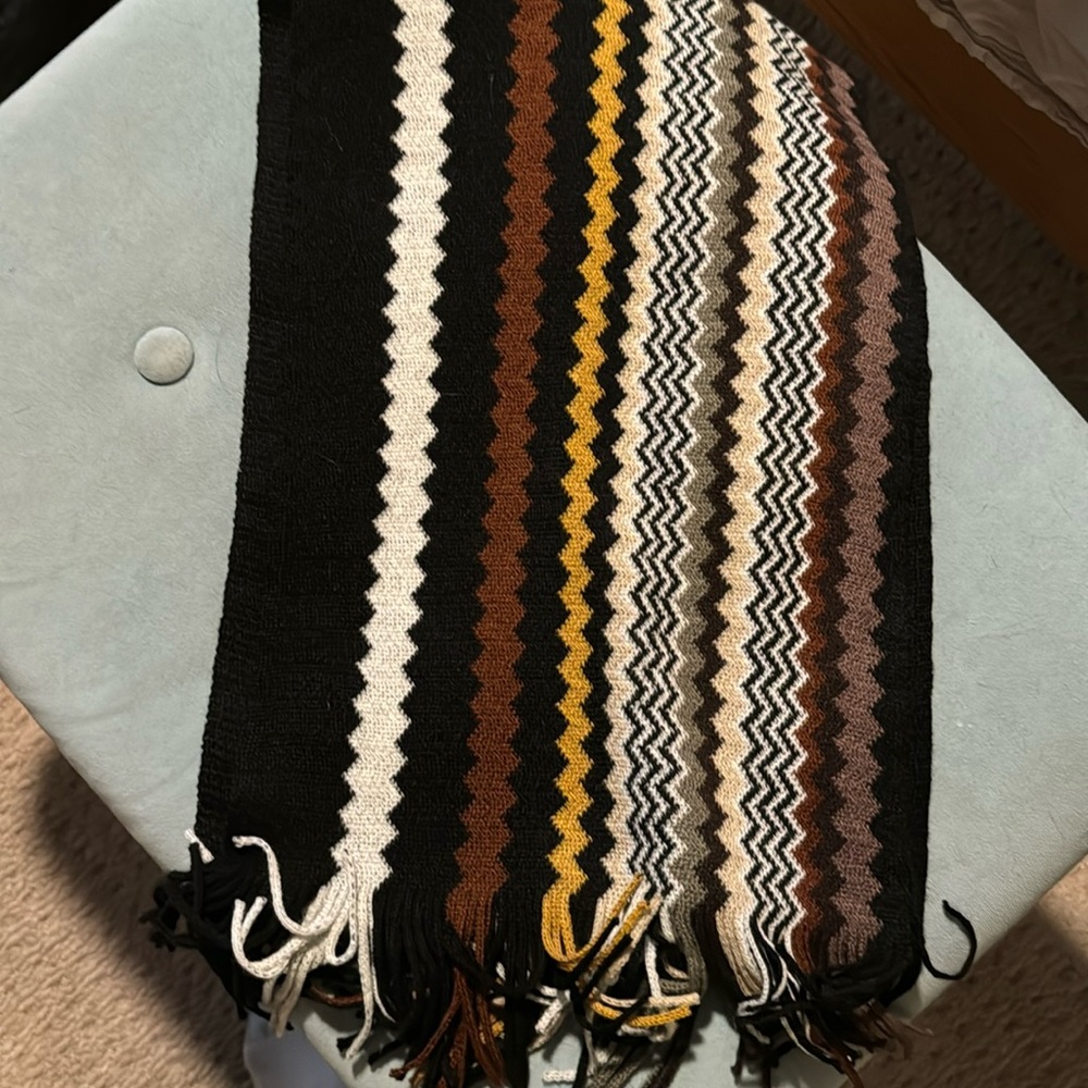 Missoni x Target 20th Anniversary Zig Zag Multicolored Chevron Wool Knit Scarf